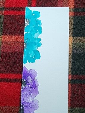 Turquoise & Purple Floral Watercolor Bookmark/Panel